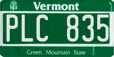 VT license plate PLC835