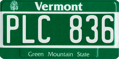VT license plate PLC836