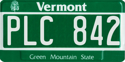 VT license plate PLC842
