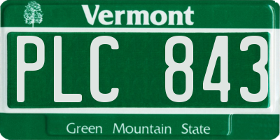 VT license plate PLC843