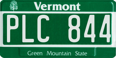 VT license plate PLC844