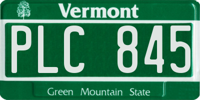 VT license plate PLC845