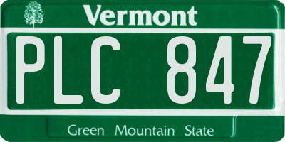 VT license plate PLC847