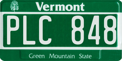 VT license plate PLC848