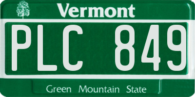 VT license plate PLC849