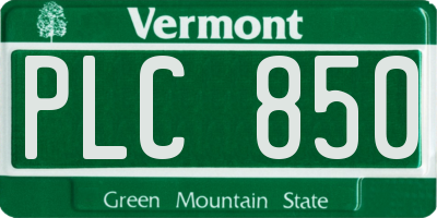 VT license plate PLC850