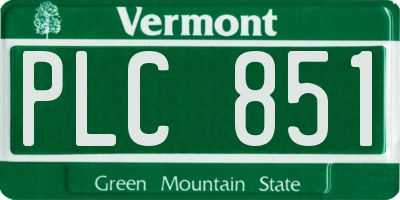 VT license plate PLC851