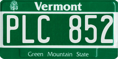 VT license plate PLC852