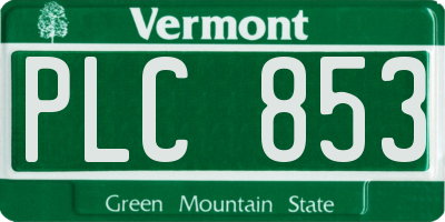 VT license plate PLC853