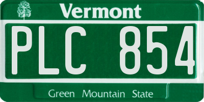 VT license plate PLC854