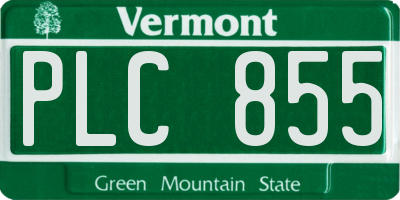 VT license plate PLC855