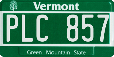 VT license plate PLC857