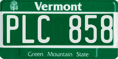 VT license plate PLC858