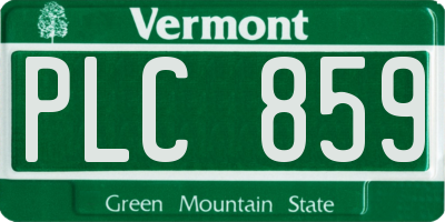 VT license plate PLC859