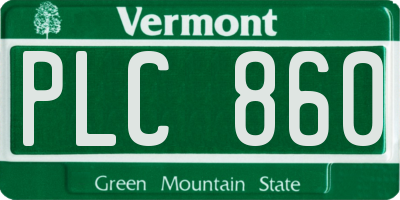 VT license plate PLC860