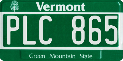VT license plate PLC865