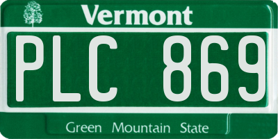 VT license plate PLC869