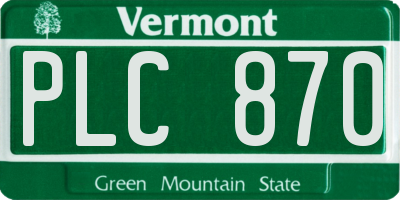 VT license plate PLC870
