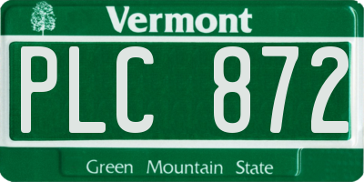 VT license plate PLC872
