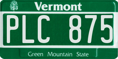 VT license plate PLC875