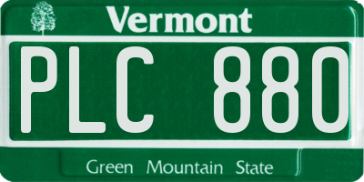 VT license plate PLC880