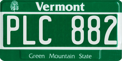 VT license plate PLC882