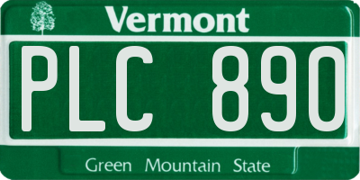VT license plate PLC890