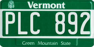 VT license plate PLC892