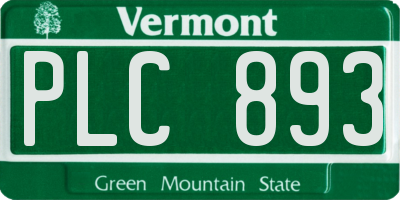 VT license plate PLC893