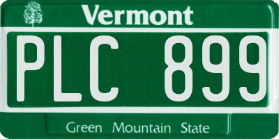 VT license plate PLC899