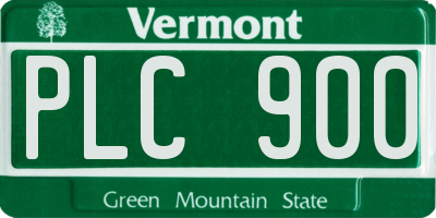 VT license plate PLC900