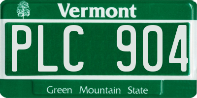 VT license plate PLC904