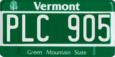 VT license plate PLC905