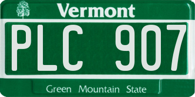 VT license plate PLC907