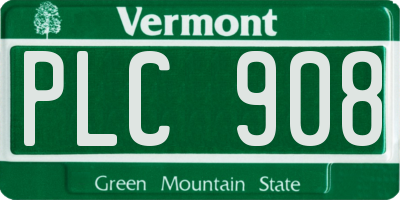 VT license plate PLC908
