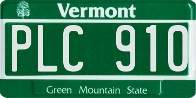 VT license plate PLC910