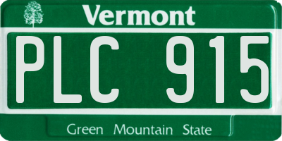 VT license plate PLC915