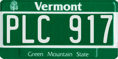 VT license plate PLC917