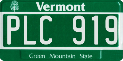 VT license plate PLC919
