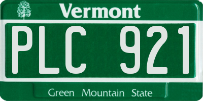 VT license plate PLC921