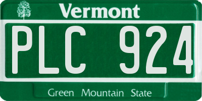 VT license plate PLC924