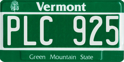 VT license plate PLC925