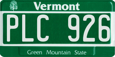 VT license plate PLC926