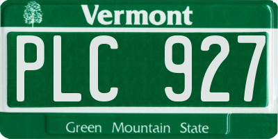 VT license plate PLC927