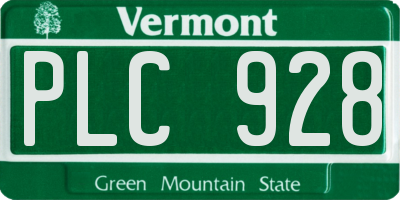 VT license plate PLC928