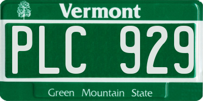 VT license plate PLC929