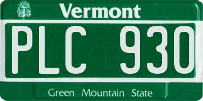 VT license plate PLC930