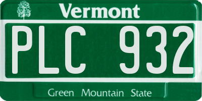 VT license plate PLC932