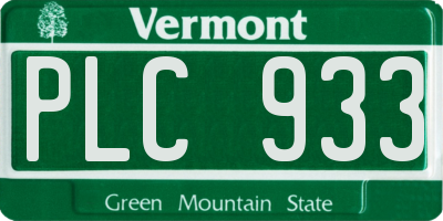 VT license plate PLC933