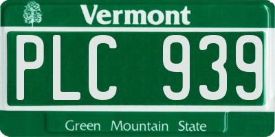 VT license plate PLC939